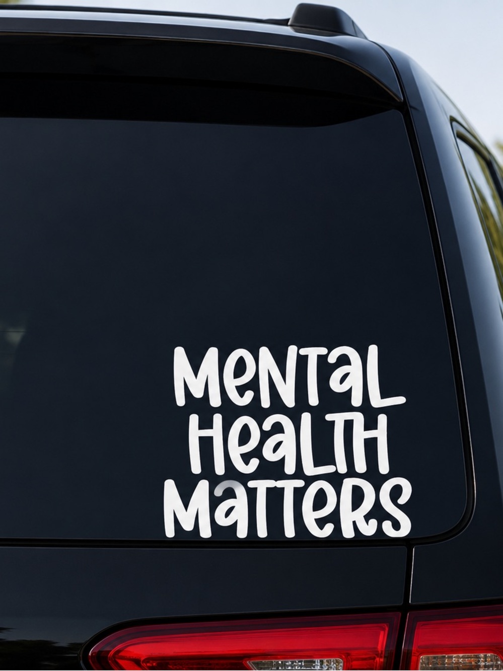Mental Health Matters White Vinyl Decal Sticker